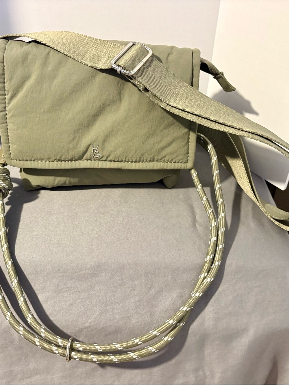 Light Olive Crossbody Bag with Adjustable Strap